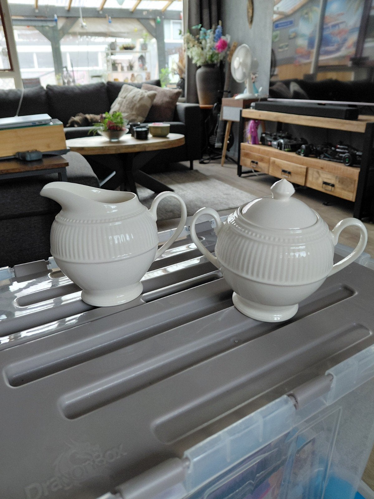 Wedgwood Windsor Melkkan en Suikerpot - Made in England, Ophalen of Verzenden