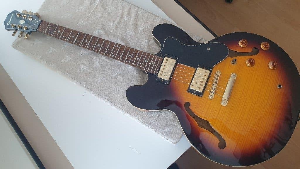 Epiphone Dot Custom Shop Limited Edition, Ophalen, Zo goed als nieuw, Semi-solid body, Epiphone