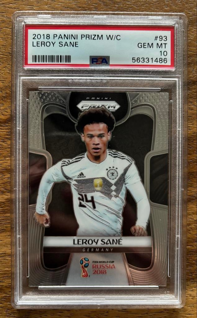 Leroy Sané Panini Prizm WK 2018 PSA 10 Gem Mint, Ophalen of Verzenden, Nieuw, Buitenlandse clubs, Spelerskaart