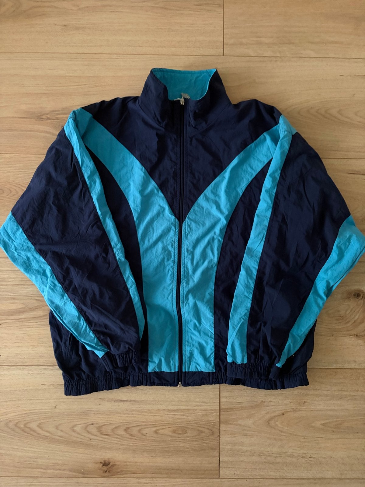 Vintage Finale Sport colorblock windbreaker jas, Kleding | Heren, Jassen | Zomer, Ophalen of Verzenden, Gedragen, Maat 52/54 (L)
