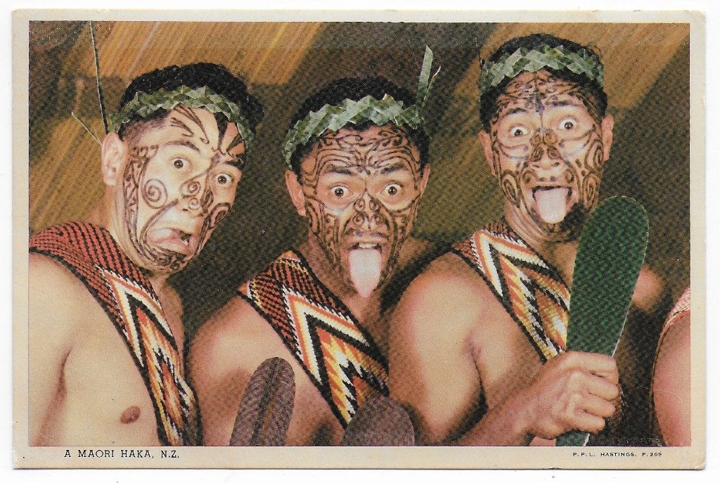 A Maori Haka ongelopen Ansichtkaart (B7844), Ophalen of Verzenden, 1960 tot 1980, Gelopen