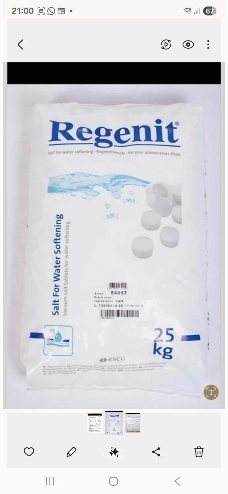 regenit onthardingszout waterontharder (zie advertentie), Ophalen, Nieuw