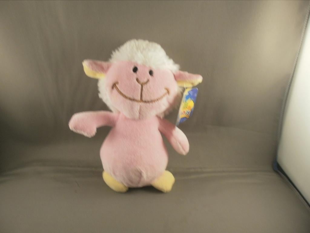 johntoy schaap roze wit geel velours 17 cm gestikte mond, Overige karakters, Overige typen, Nieuw, Ophalen of Verzenden
