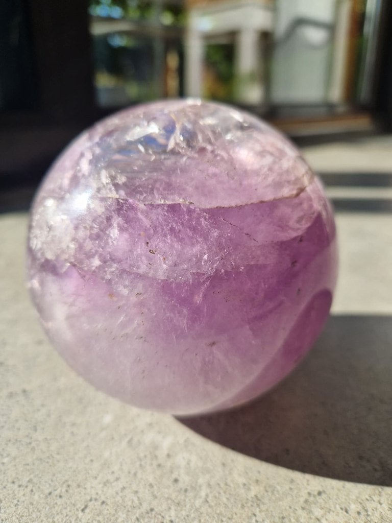 Grote amethist/bergkristal bol - bijna 2 kg!, Verzamelen, Ophalen of Verzenden, Mineraal