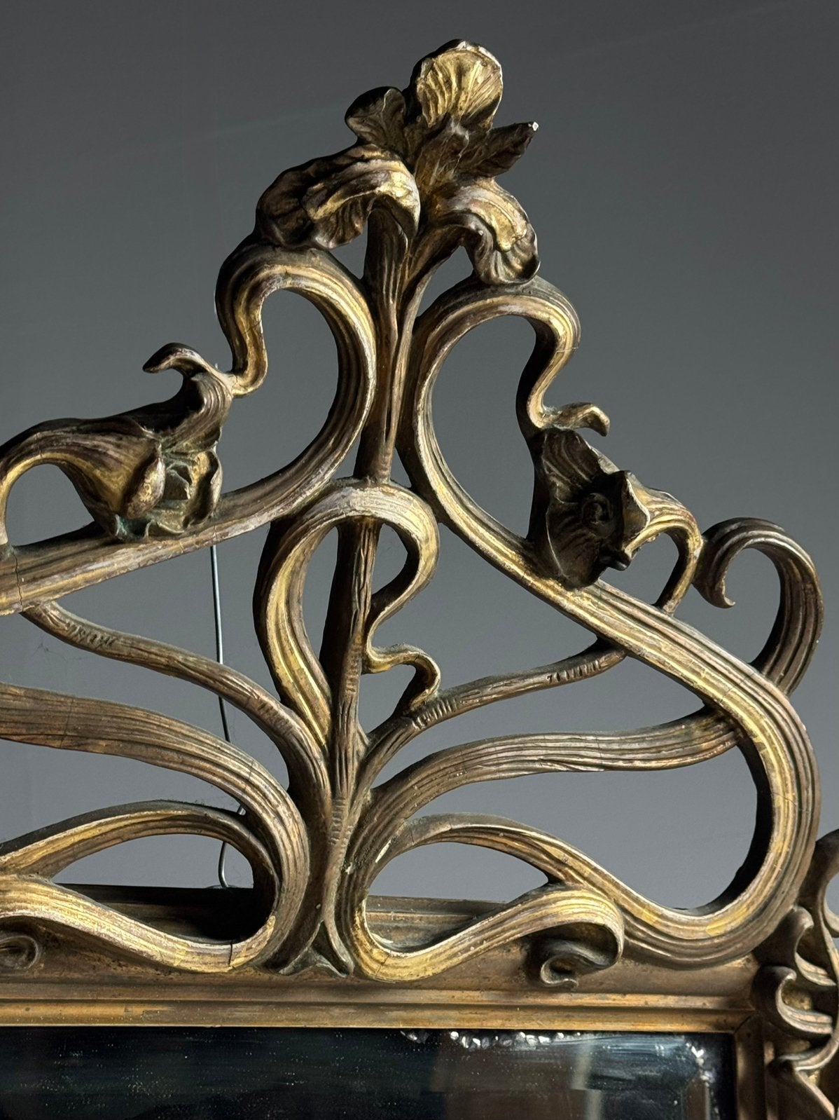 Art Nouveau Spiegel ca. 1900, Antiek en Kunst, Antiek | Spiegels, Ophalen, Rechthoekig, Minder dan 50 cm