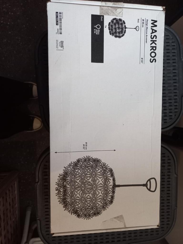 IKEA Maskros hanglamp - Nieuw in doos, wit, Ø 55 cm, Ophalen, Kunststof, 50 tot 75 cm, Nieuw