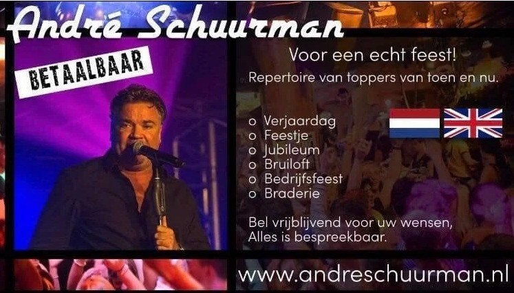 Zanger entertainer Hollands betaalbaar volkszanger drive in, Solo-artiest