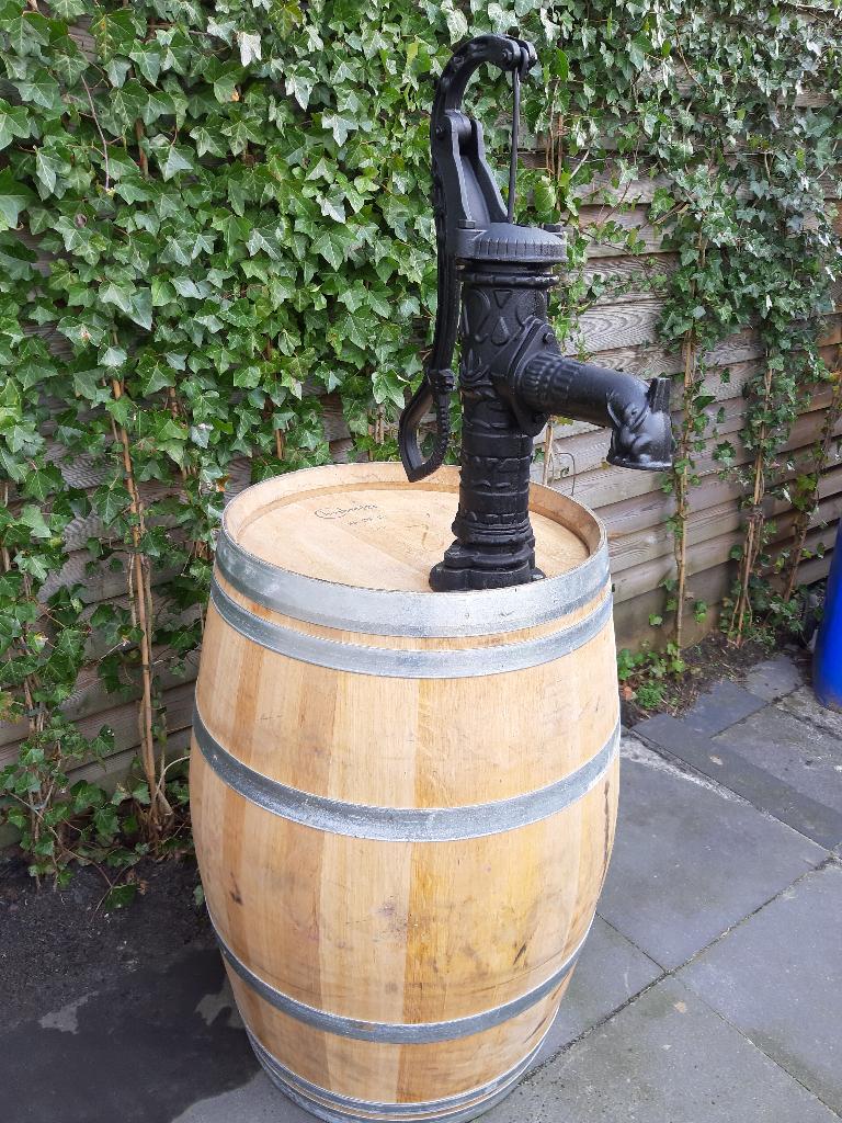 Regenton Eikenhouten Wijnvat met Zwarte of Groene Pomp, Tuin en Terras, Regentonnen, Ophalen, 150 liter of meer, Nieuw, Met pomp