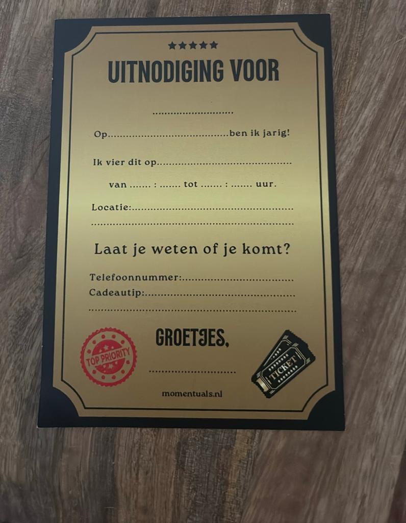 VIP uitnodigings kaartjes 3 stuks en 3 enveloppen, Ophalen of Verzenden, Nieuw