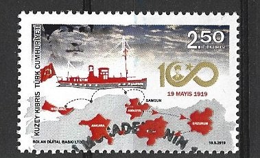 Turks Cyprus-8, Verzenden, Overige landen, Gestempeld