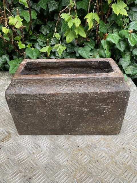 plantenbak metaal bruin betonlook, Gebruikt, Minder dan 30 cm, Minder dan 60 cm, Ophalen of Verzenden