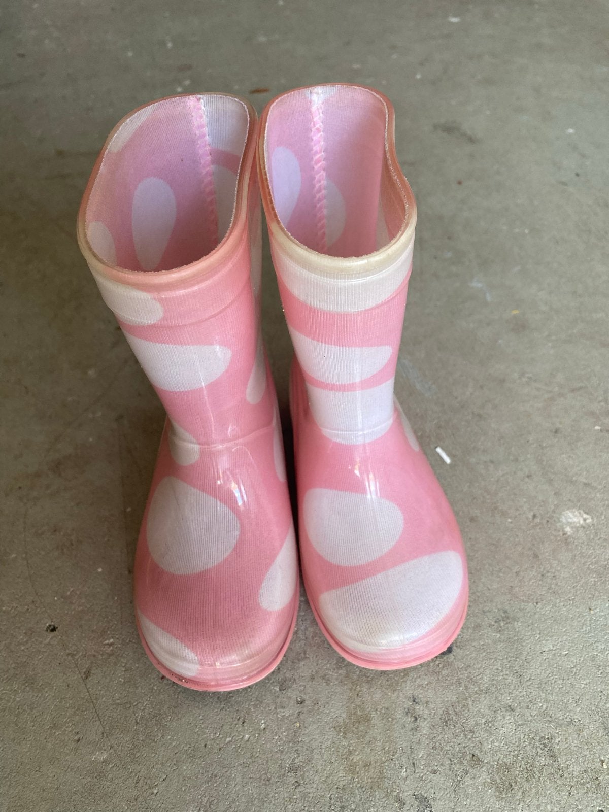 Roze regenlaarzen met stippen, maat 24, Ophalen, Gebruikt, Meisje, Laarzen