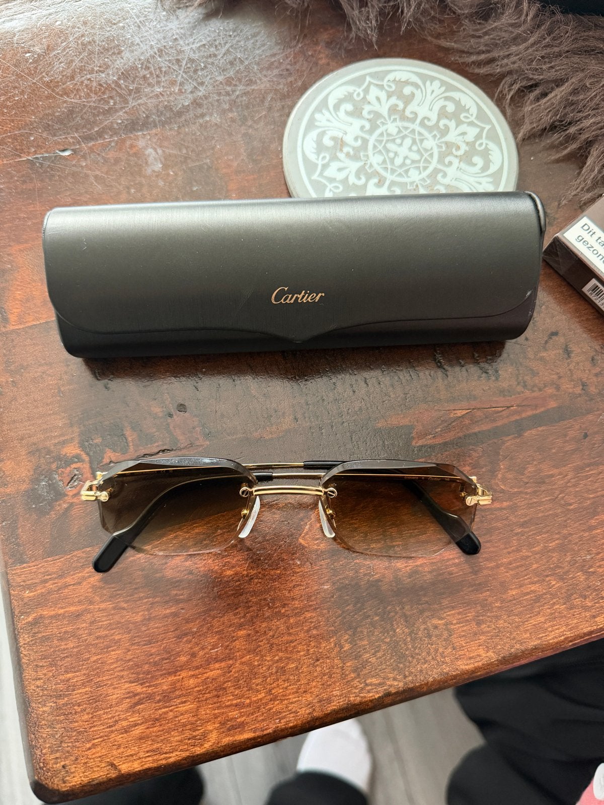 Cartier Zonnebril - Zo goed als nieuw, Overige merken, Zonnebril, Bruin, Ophalen of Verzenden