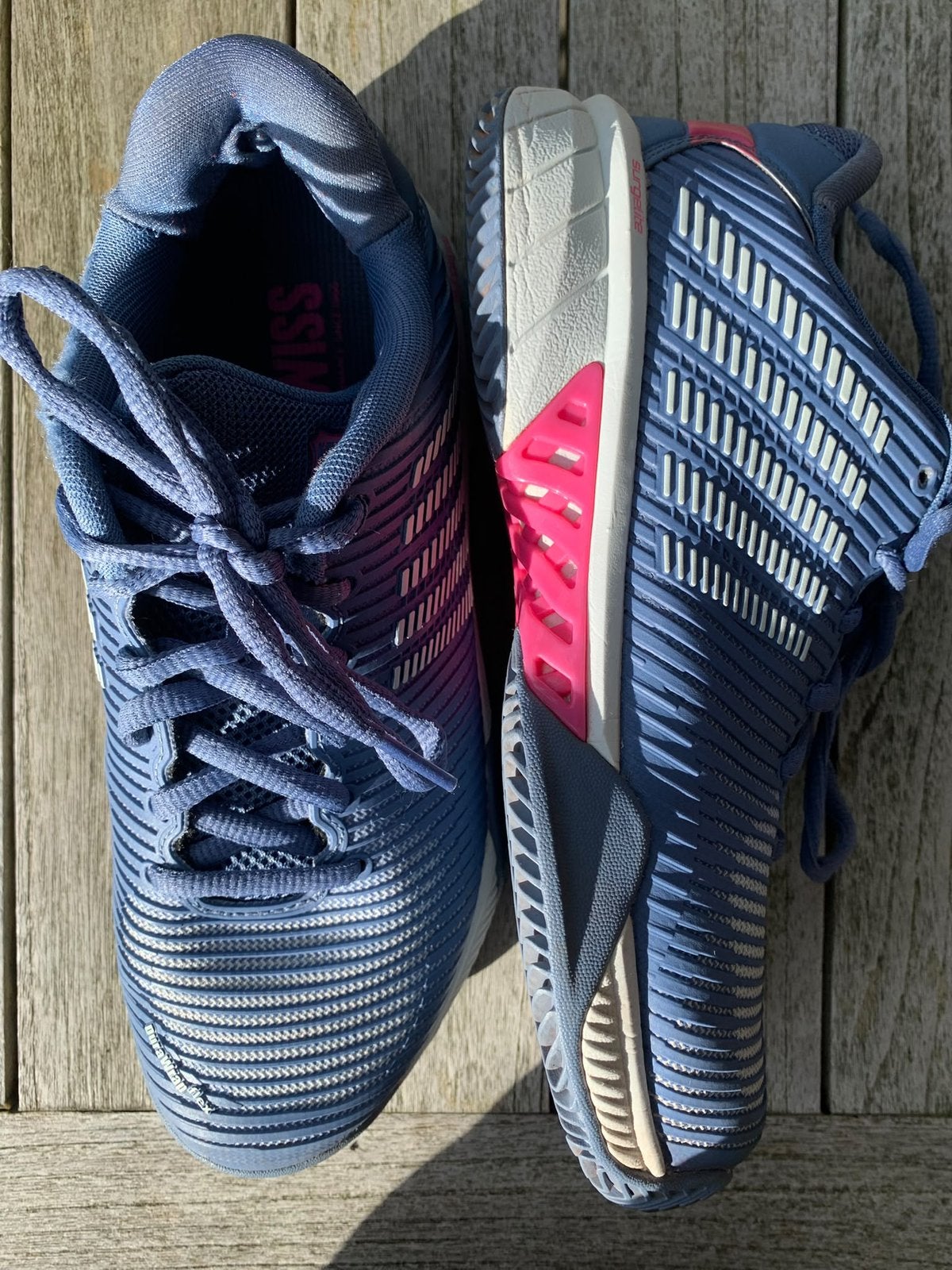 K-Swiss tennisschoen maat 39, Blauw, Overige typen, Ophalen of Verzenden, Zo goed als nieuw