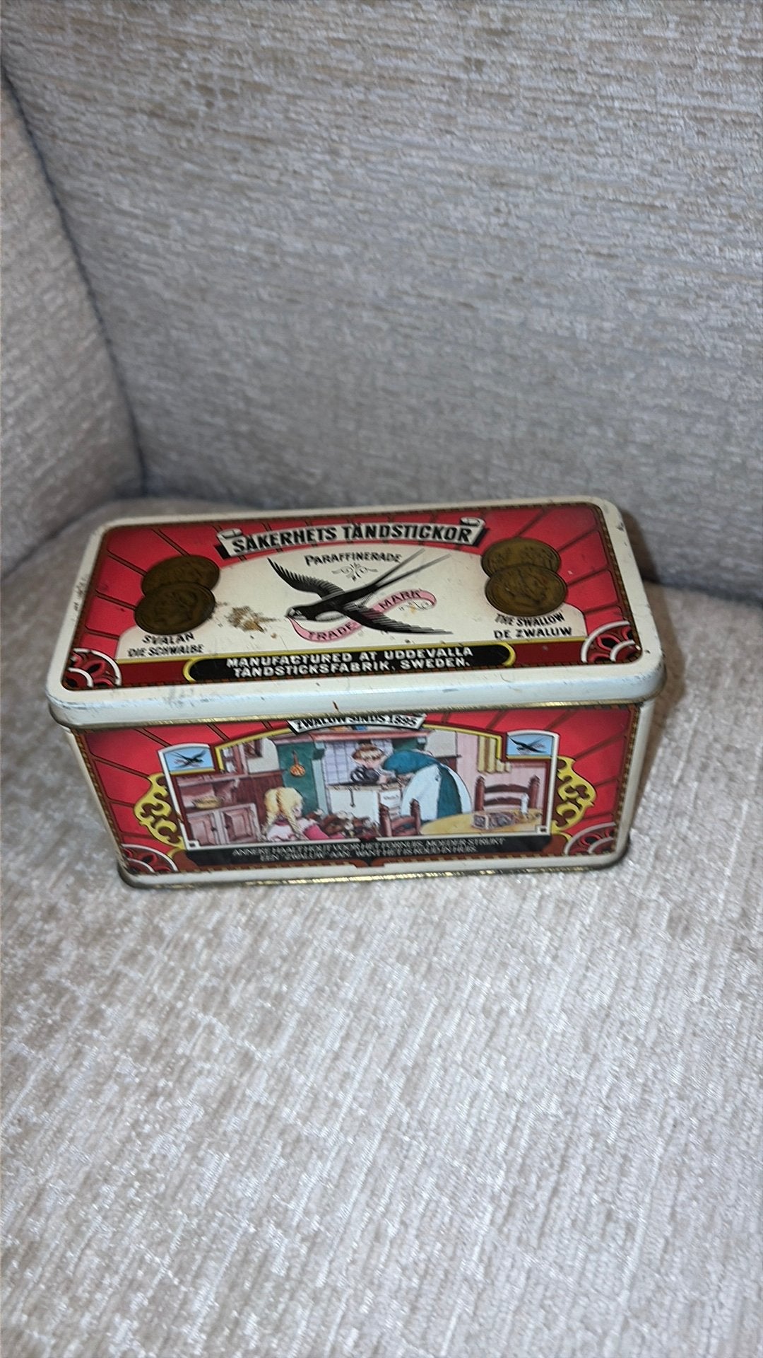 Zwaluw vintage bewaarblik, Ophalen of Verzenden, Gebruikt, Overige, Overige merken
