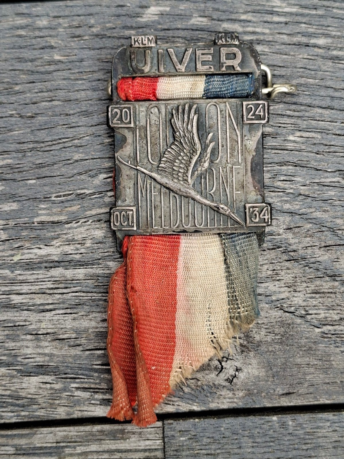De Uiver KLM 1934 speldje/lintje, Ophalen of Verzenden, Gebruikt, Patch, Badge of Embleem