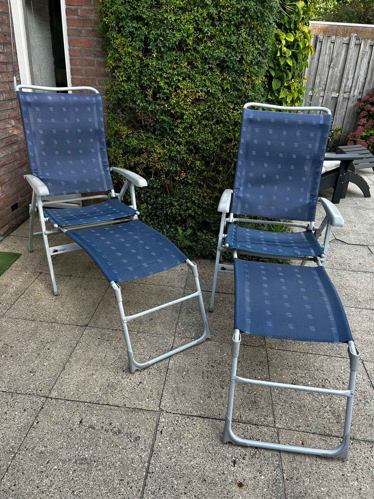 Dukdalf Comfortabele Kampeerstoelen met Voetensteunen, Caravans en Kamperen, Ophalen, Gebruikt