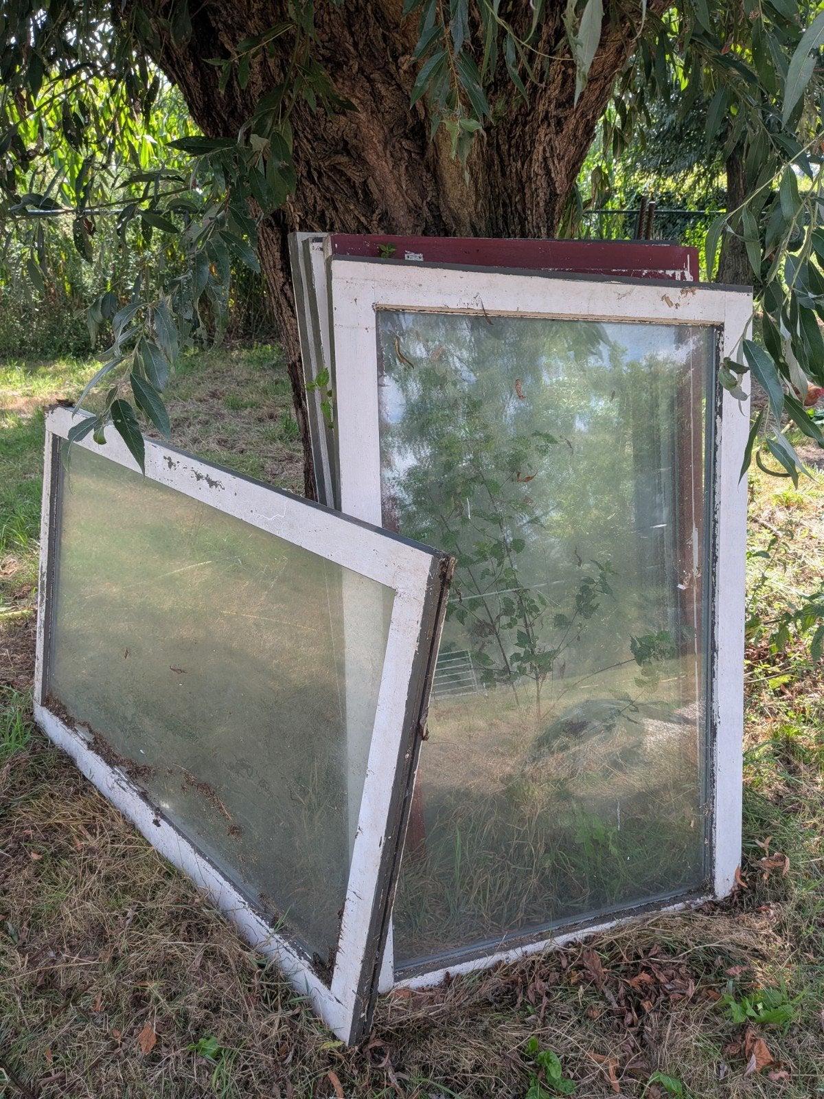 Gebruikte raamkozijnen met dubbelglas, Doe-het-zelf en Verbouw, Glas en Ramen, Ophalen, Gevelraam of Ruit, Gebruikt, 80 tot 120 cm