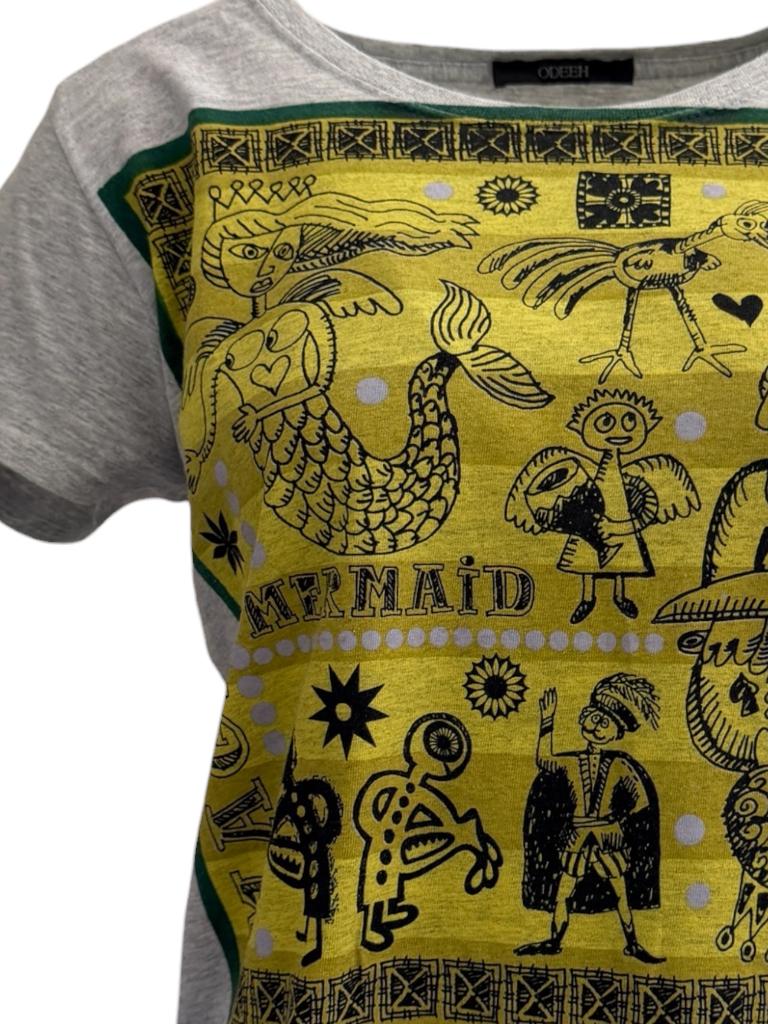 Odeeh shirt S, Ophalen of Verzenden, Zo goed als nieuw, Korte mouw, Grijs
