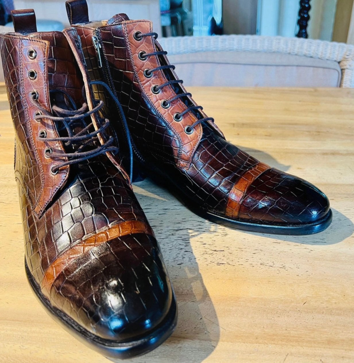 NIEUW Melvin & Hamilton Hoge Boots EU 44 Rood/Bruin, Kleding | Heren, Bruin, Verzenden, Boots, Nieuw