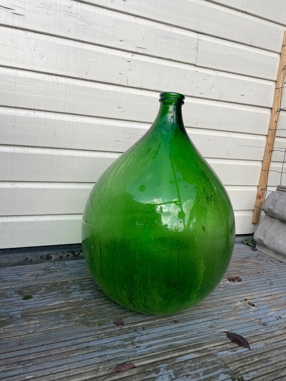 Grote glazen ballonvaas/ Gistfles, Ophalen, Gebruikt