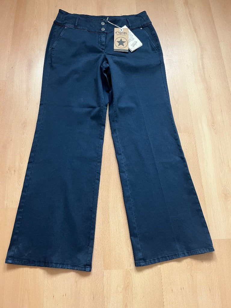 Corel Amsterdam donkerblauwe stretch broek 44, Corel Amsterdam, Maat 42/44 (L), Zo goed als nieuw, Lang