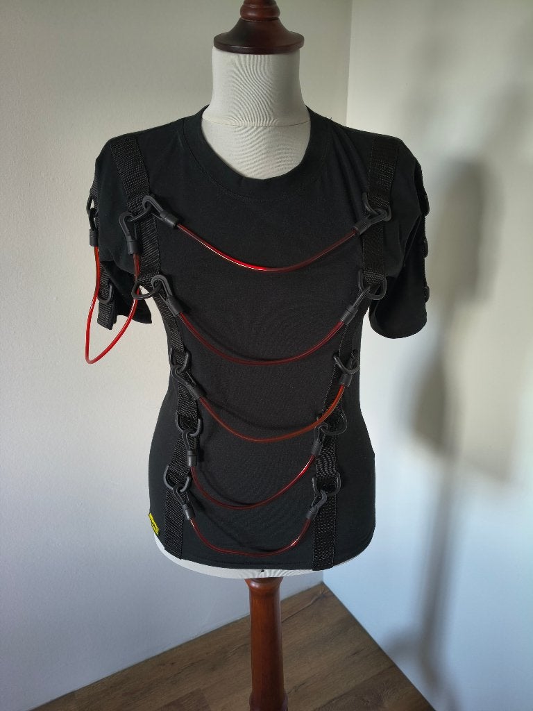 Gothic Steampunk shirt S, Kleding | Dames, Tops, Zwart, Ophalen of Verzenden, Zo goed als nieuw, Korte mouw
