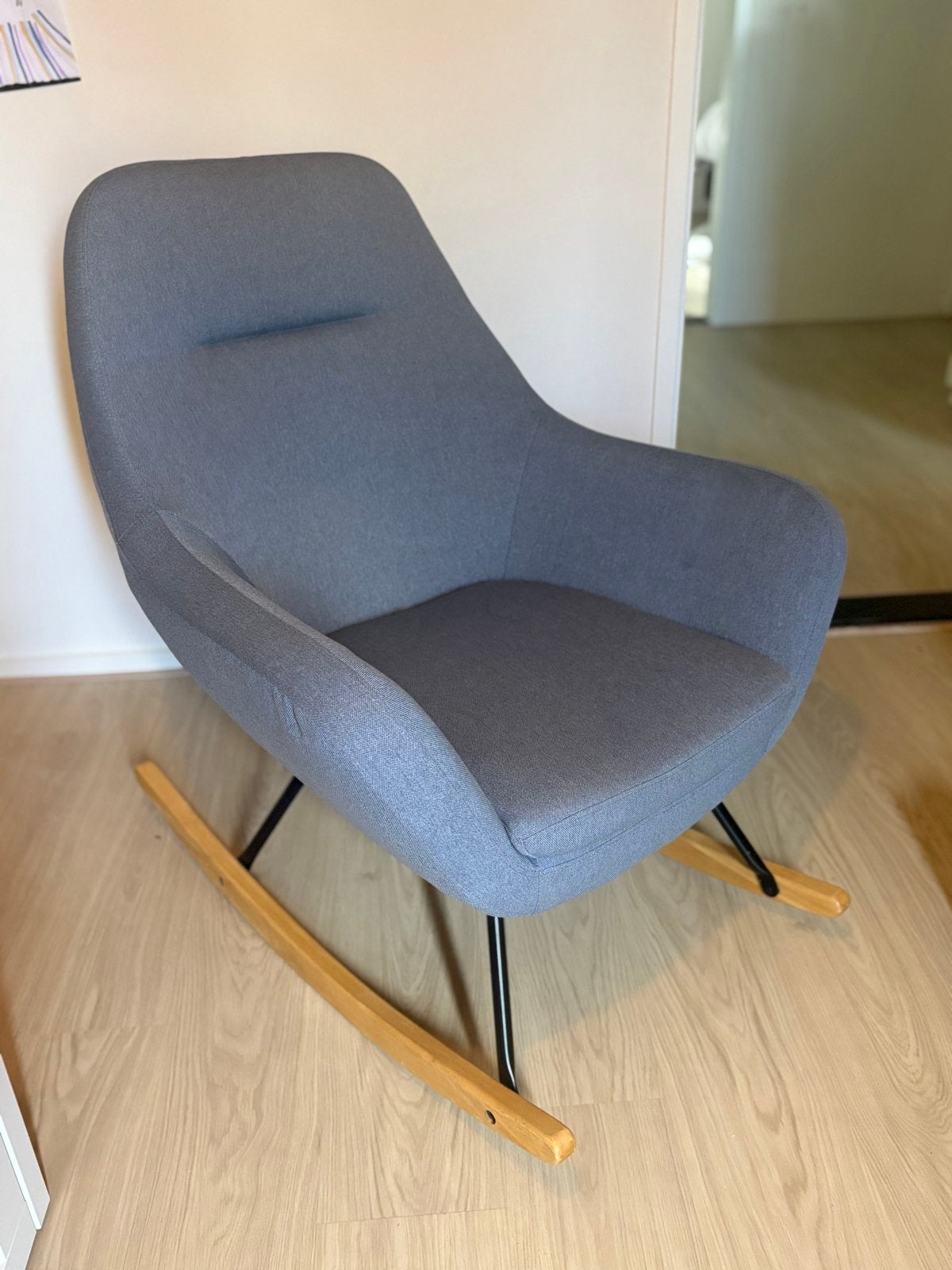2 Jysk Schommelstoelen - Lichtblauw Stof, Ophalen, Gebruikt, Twee, Blauw