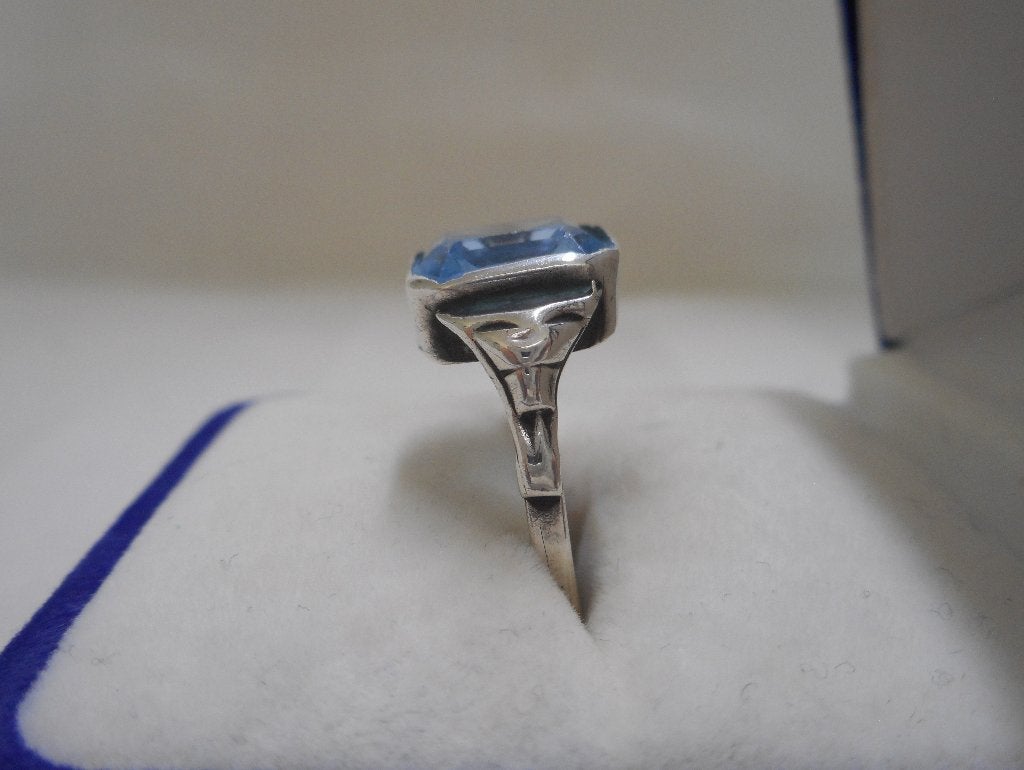 Zilveren Art Deco ring maat 18.5 nr.1194, Verzenden, Zilver, Ring