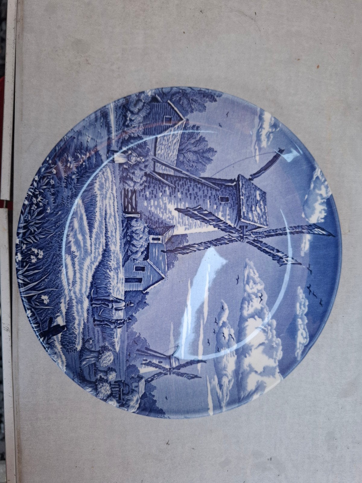 Royal Sphinx Delfts Blauw bord met molen, Ophalen of Verzenden