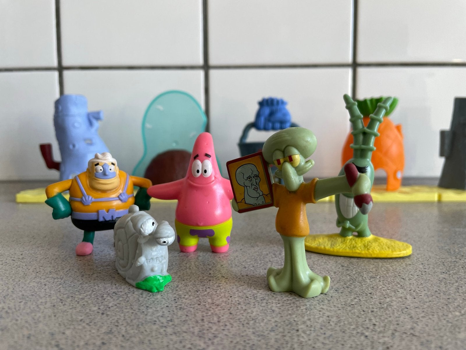 SpongeBob poppetje Octo Patrick Plankton Gerrit Meerminman, Ophalen of Verzenden, Zo goed als nieuw, Actiefiguur of Pop