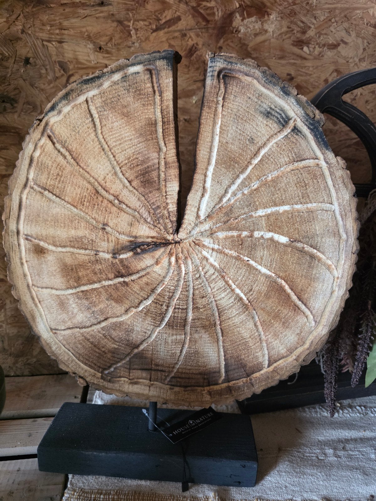 Houten ornament op voet, Hout, -, -, Nieuw