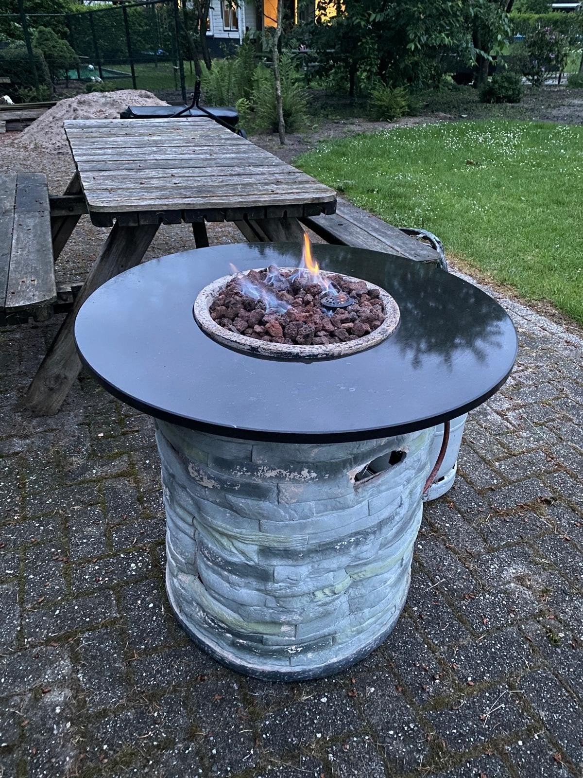 Vuurtafel, gas, Tuin en Terras, Ophalen, Gebruikt