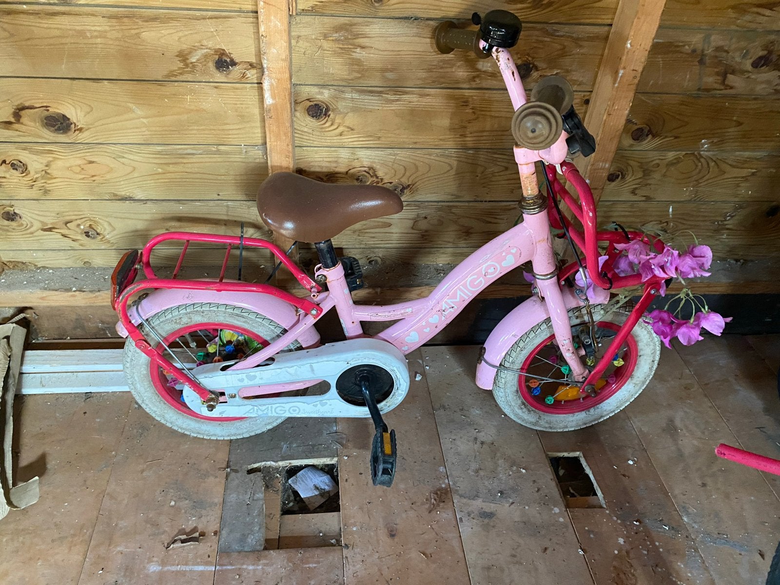Amigo meisjes fiets, Ophalen, Gebruikt, Minder dan 16 inch, Zijwieltjes
