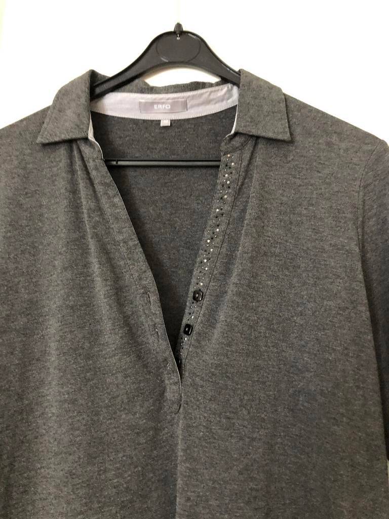 Shirt van Erfo, Kleding | Dames, Blouses en Tunieken, Ophalen of Verzenden, Zo goed als nieuw, Maat 42/44 (L), Grijs