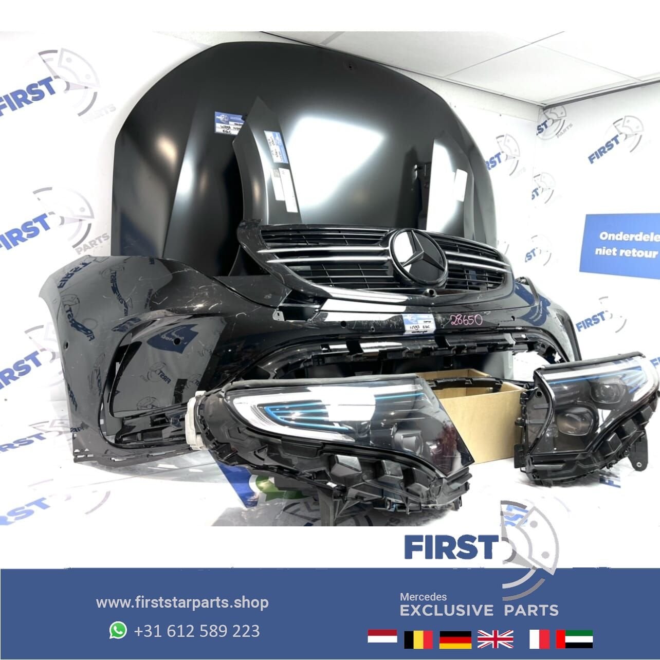 2023 W293 N293 EQC AMG VOORKOP ZWART ORIGINEEL FRONT Mercede, Gebruikt, -, Voor, Ophalen of Verzenden