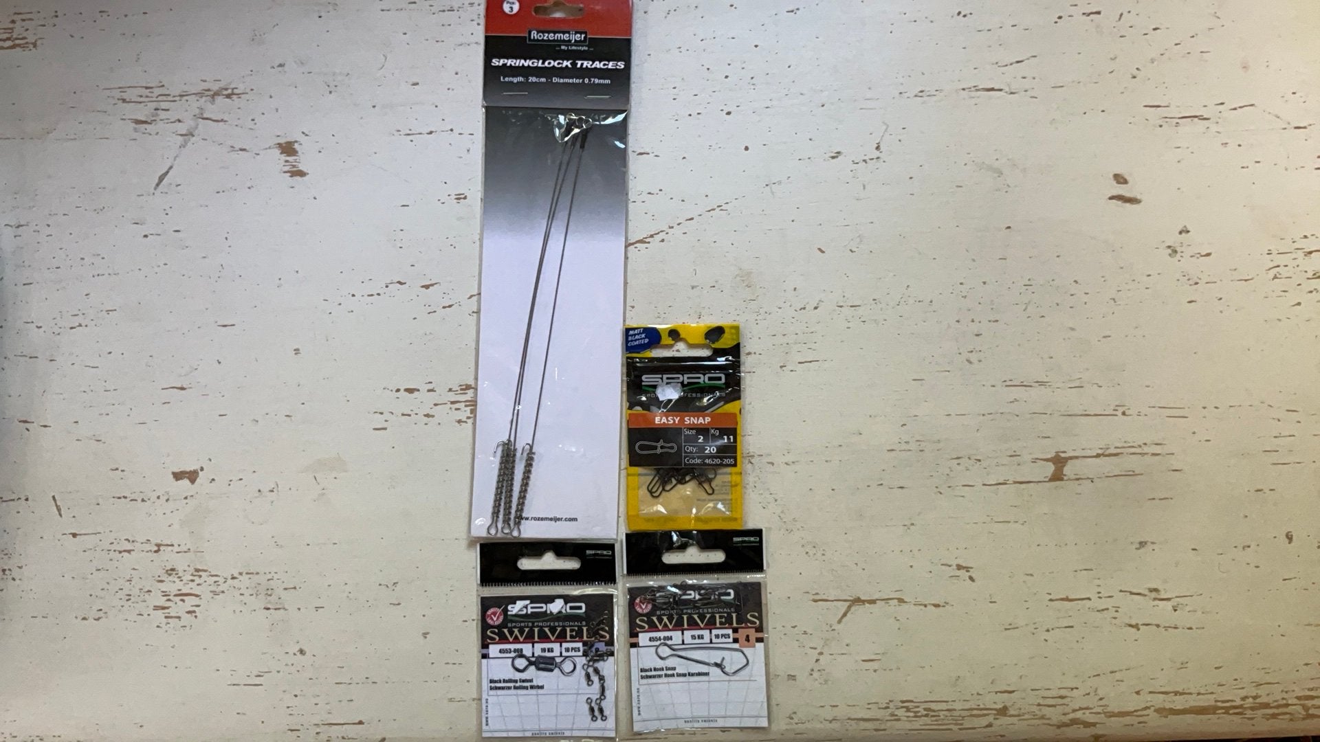 Visbenodigdheden: Rozemeijer Springlock Traces & Spro Swivel, Ophalen of Verzenden, Nieuw, Complete set