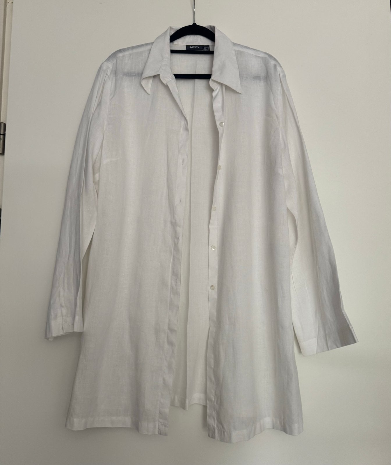Witte linnen blouse Mexx maat M, Ophalen of Verzenden, Zo goed als nieuw, Maat 38/40 (M), Wit