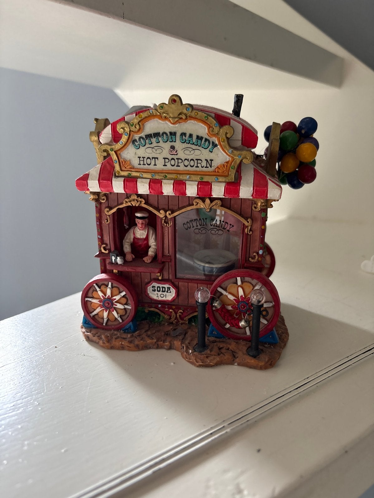 Decoratieve Suikerspin & Popcorn Kraam Miniatuur lemax, Ophalen of Verzenden, Gebruikt