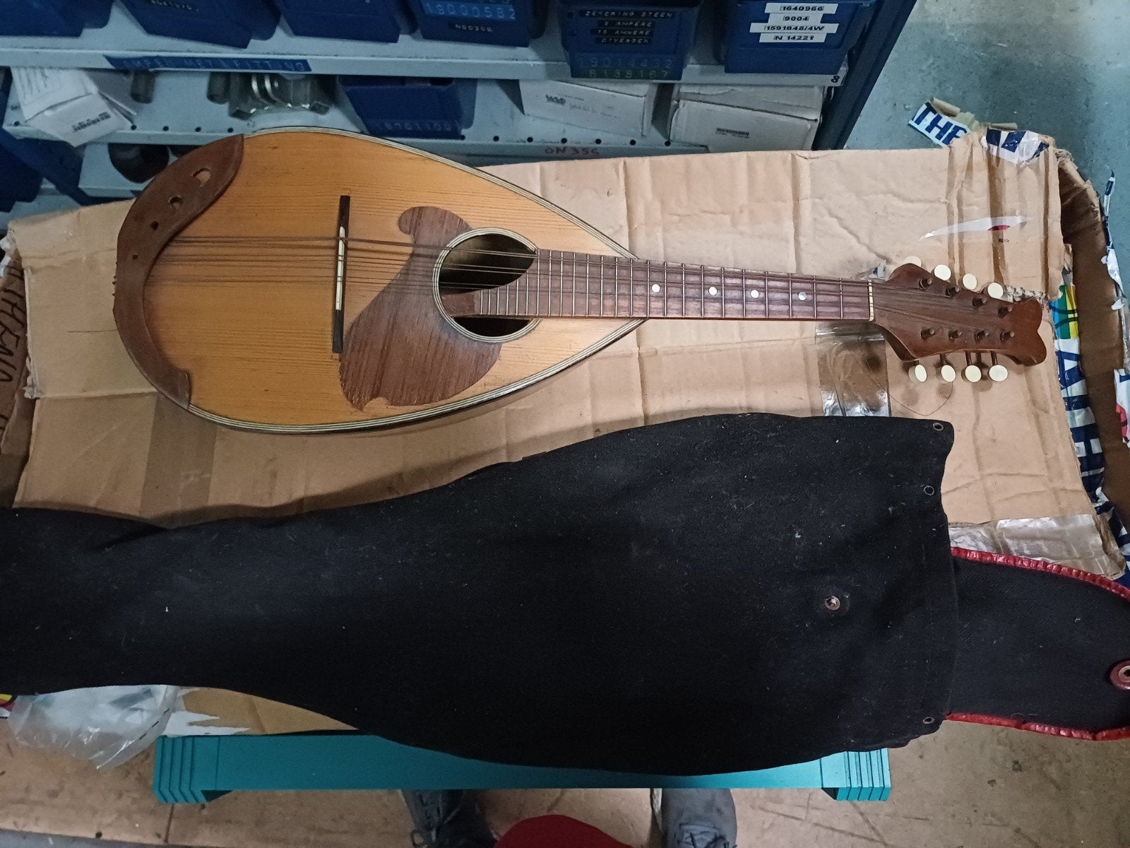 Vintage mandoline met tas - Gebruikt, Ophalen of Verzenden, Gebruikt, Overige typen