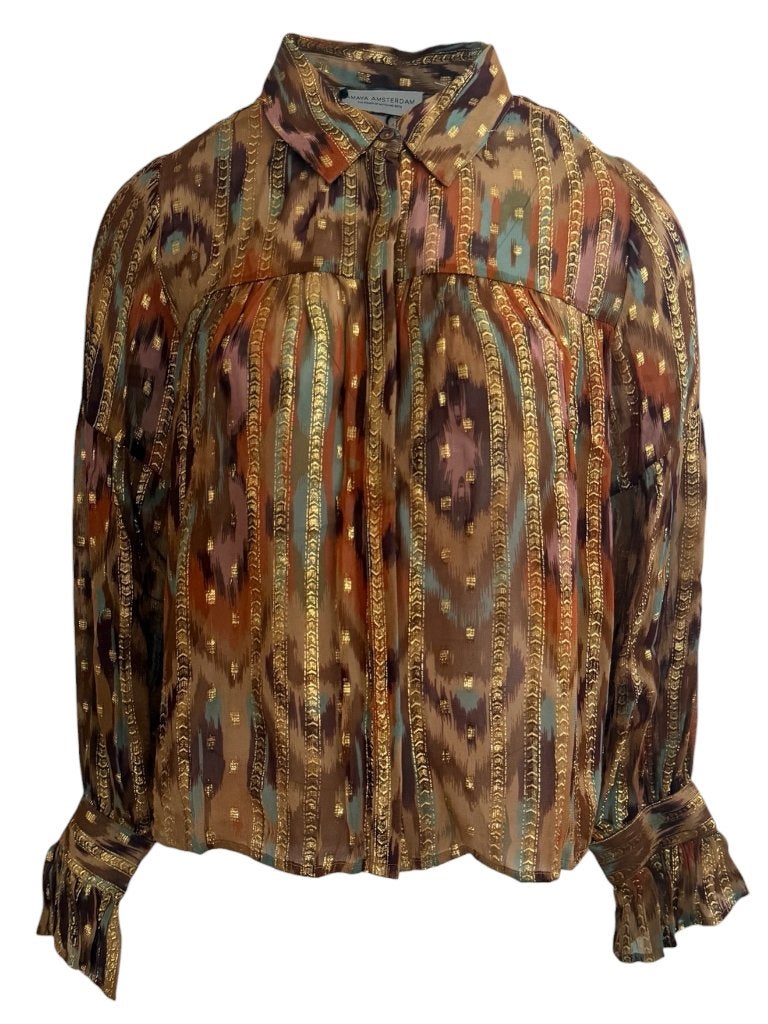 Amaya Amsterdam blouse NIEUW XS, Kleding | Dames, Bruin, Nieuw, Ophalen of Verzenden, Maat 34 (XS) of kleiner