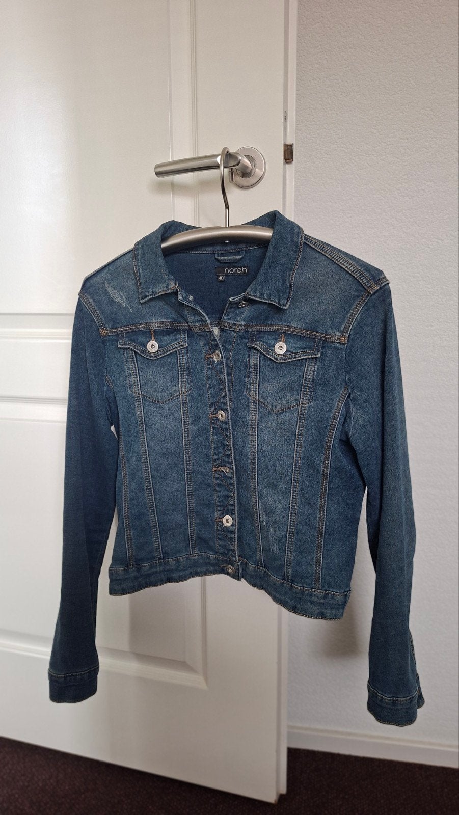 spijkerjasje mt 40, Ophalen of Verzenden, Zo goed als nieuw, Maat 38/40 (M), Blauw