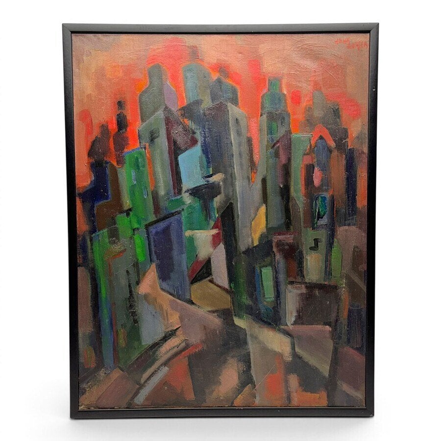 Henk Gorter (1908-1974) - Skyline, Landschap, Gesigneerd, Ophalen of Verzenden, Olieverf