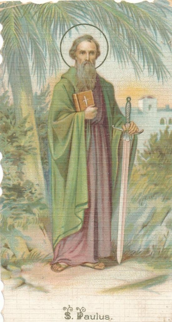 oud devotieprentje van de Heilige Paulus, Verzenden, Zo goed als nieuw, Kaart of Prent, Christendom | Katholiek