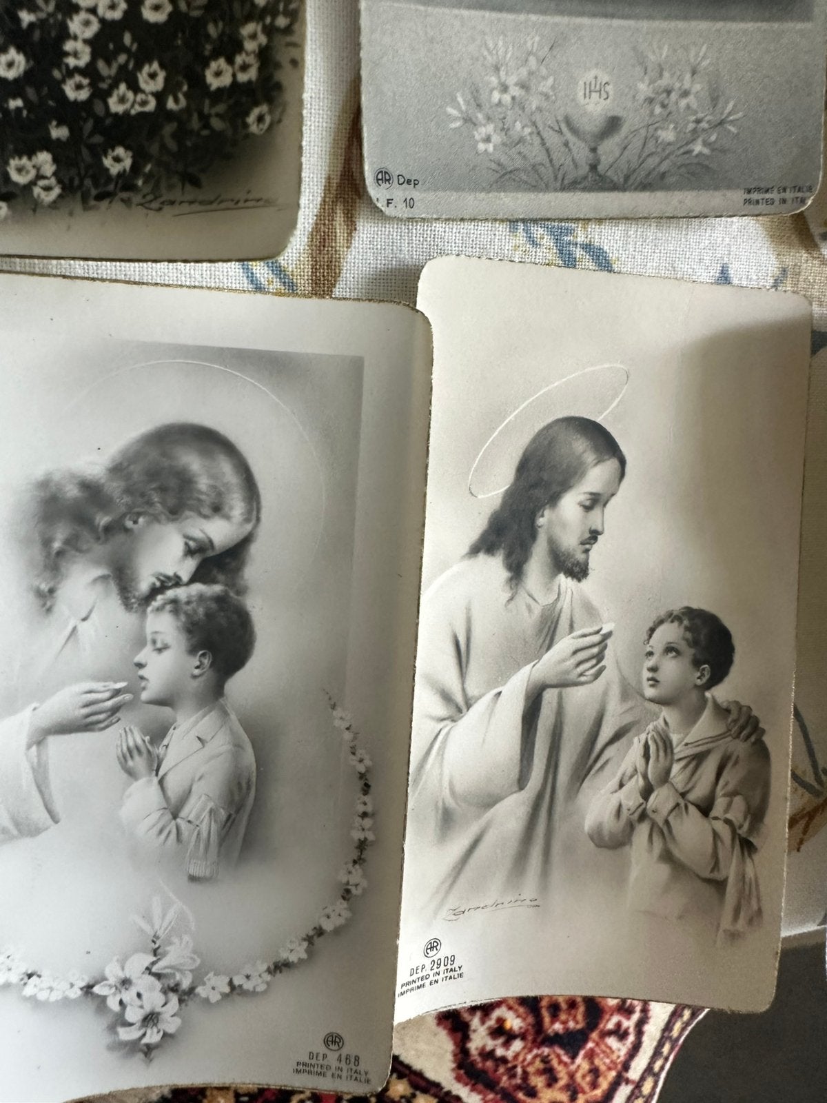 74 Bidprentjes veel prachtige exemplaren vanaf 1938, Ophalen of Verzenden, Zo goed als nieuw, Beeld(je)