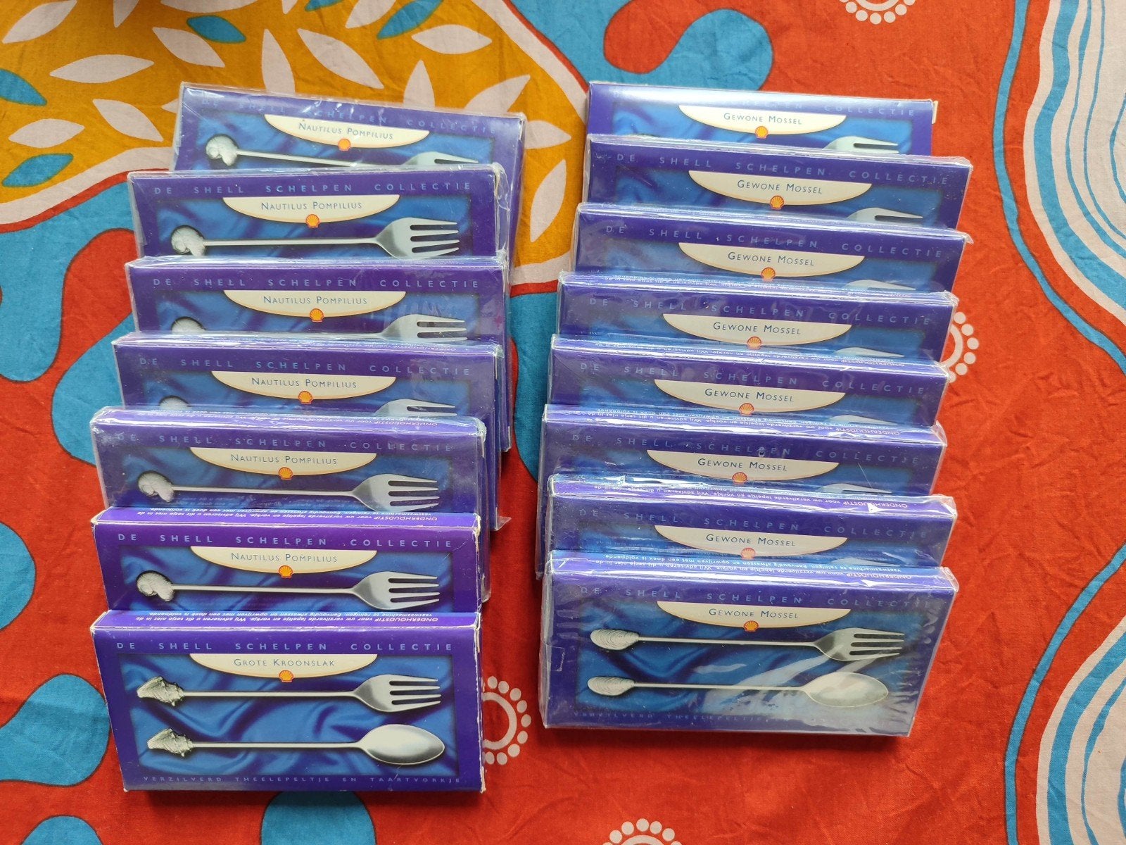 in 1 koop 15 doosjes shell lepeltjes en vorkjes, Ophalen, Nieuw, Overige stijlen, Metaal