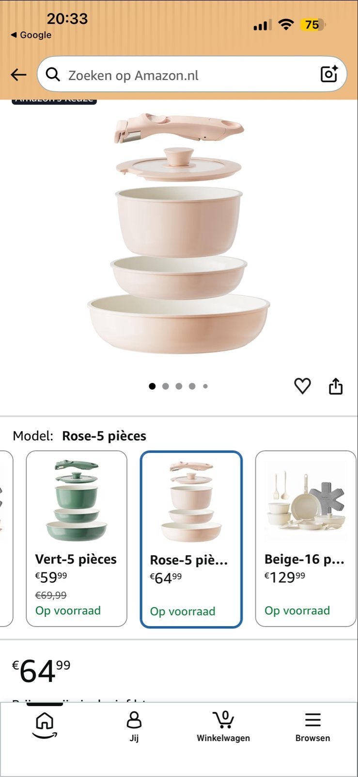 Nieuw!  Ongeopend! Redchef 5-delige keramische pannenset!, Nieuw, Pannenset, Ophalen of Verzenden, Steen/keramiek