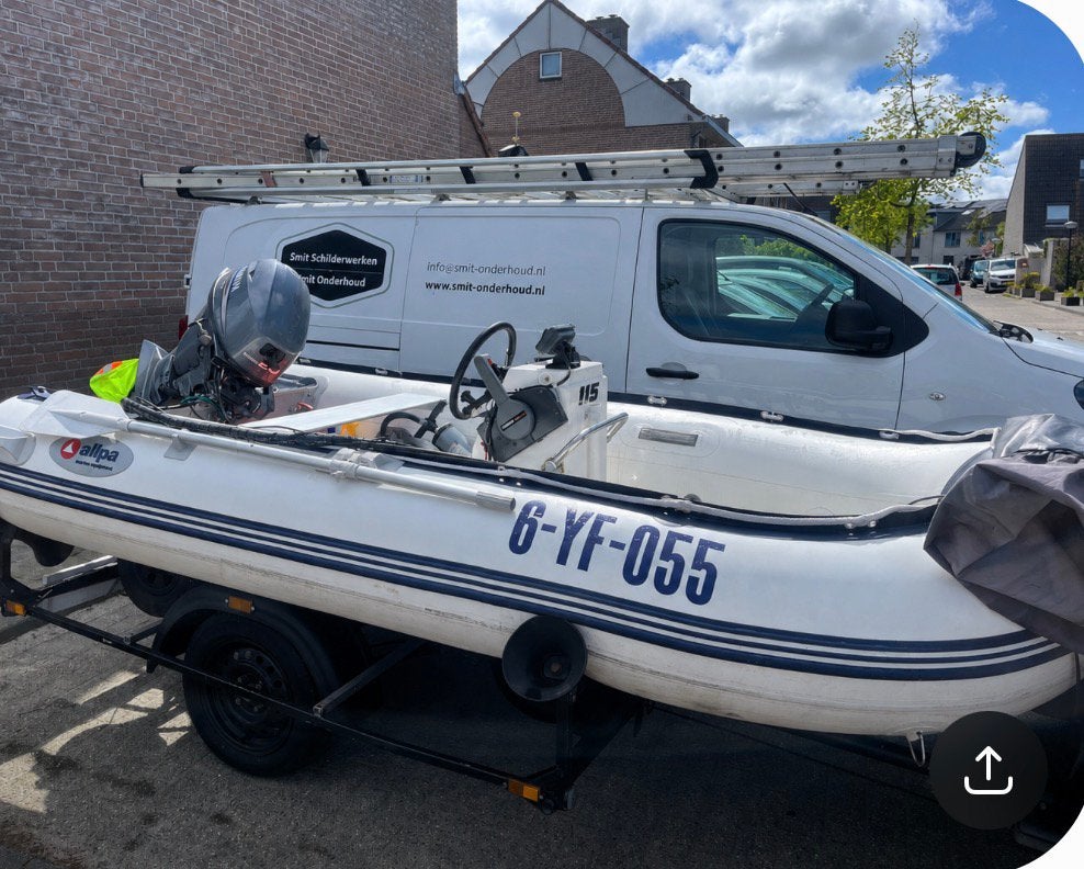 Snelle rubberboot met yamaha motor 20 PK, Ophalen, Aluminium, Gebruikt, Yamaha