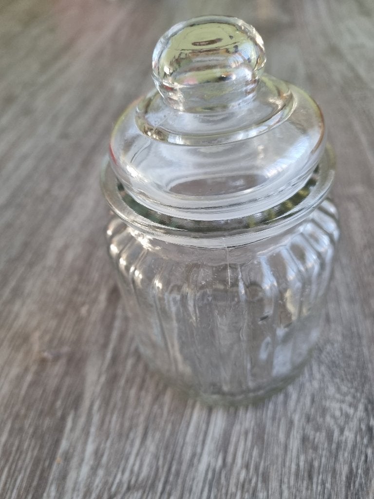 glazen pot, Huis en Inrichting, Ophalen, Met deksel, Pot, Bus of Blik, Glas