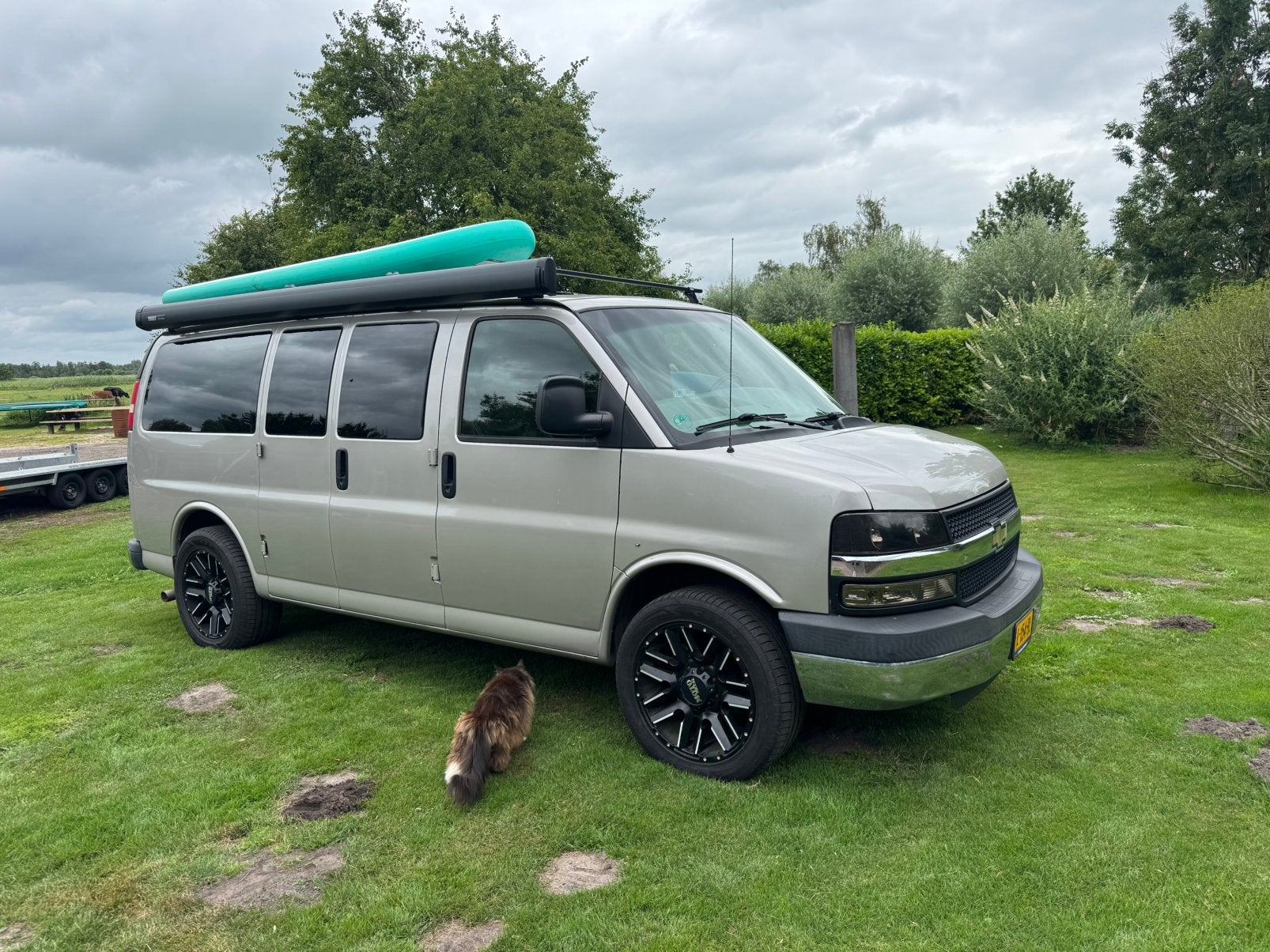 GMC 2007 Grijs camper 6 persoons, Auto's, Automaat, Achterwielaandrijving, Overige modellen, Leder en Stof
